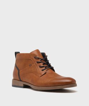 Low-boots à bout droit à lacets homme - Mario Baldano vue2 - MARIO BALDANO - GEMO