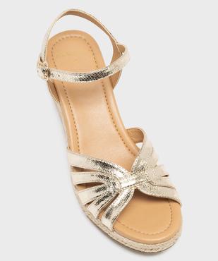 Sandales compensées en toile métallisée femme - Valentina Baldano vue5 - VALENTINA BALDA - GEMO