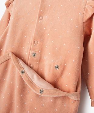 Pyjama dors-bien en velours avec volants sur les épaules bébé fille vue3 - GEMO(BB COUCHE) - GEMO