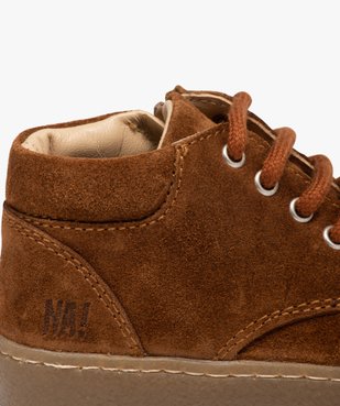 Chaussures en cuir velours à lacets bébé garçon - NA! vue6 - NA! - GEMO