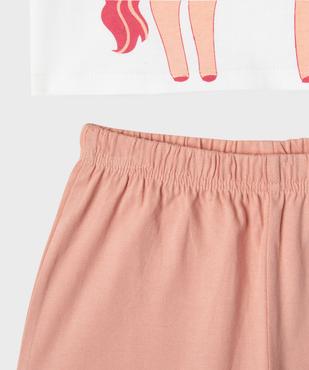 Pyjashort 2 pièces licornes pailletées fille vue3 - GEMO 4G FILLE - GEMO