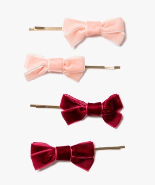 Pinces à cheveux fille avec nœud en velours (lot de 4) vue1 - GEMO (ACCESS) - GEMO