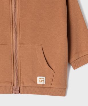 Sweat zippé à capuche à zip magnétique bébé garçon vue2 - GEMO 4G BEBE - GEMO