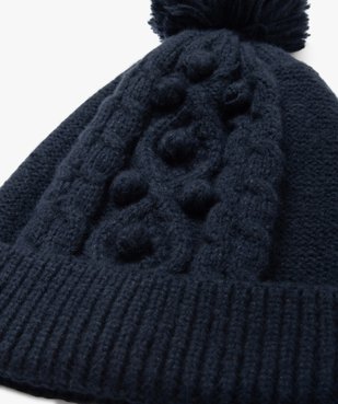 Bonnet à torsades et pompons garçon vue2 - GEMO 4G FILLE - GEMO