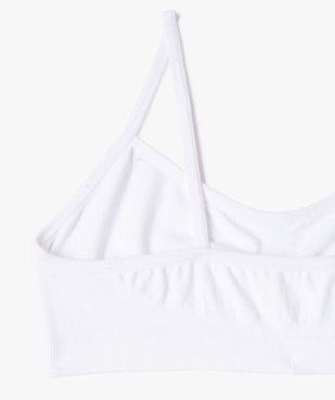 Brassière à fines bretelles en maille extensible fille vue2 - GEMO (JUNIOR) - GEMO
