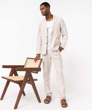 Veste de costume homme en lin mélangé vue5 - GEMO 4G HOMME - GEMO