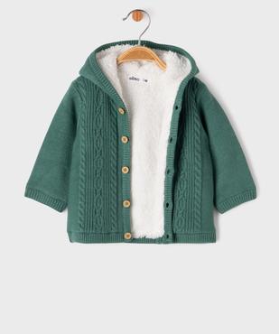 Gilet à capuche avec doublure sherpa bébé fille vue2 - GEMO(BB COUCHE) - GEMO