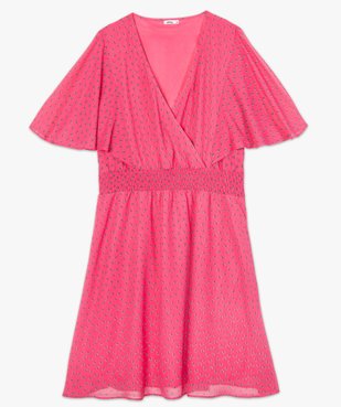 Robe femme grande taille en voile à taille smockée et motif fleuri vue4 - GEMO (G TAILLE) - GEMO