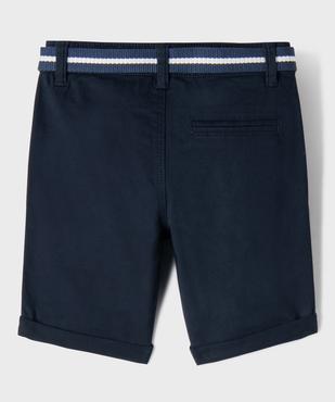 Bermuda chino avec taille ajustable et ceinture garçon - LuluCastagnette vue3 - LULUCASTAGNETTE - GEMO