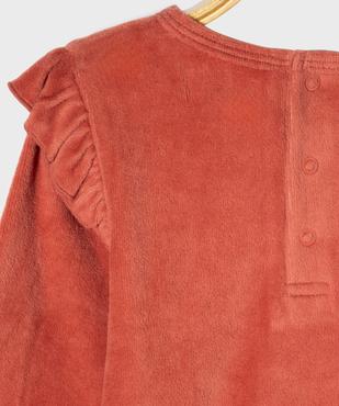 Pyjama 2 pièces en velours motifs pommes bébé fille vue3 - GEMO 4G BEBE - GEMO