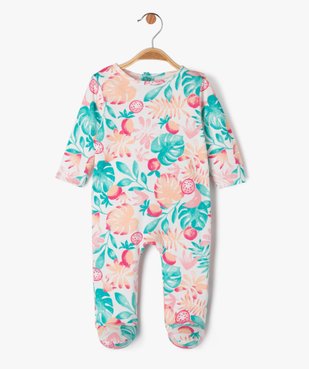 Pyjama dors-bien à motif feuillage exotique bébé fille vue1 - GEMO 4G BEBE - GEMO
