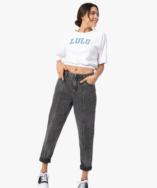 Tee-shirt femme avec bas élastiqué – LuluCastagnette  vue5 - LULUCASTAGNETTE - GEMO