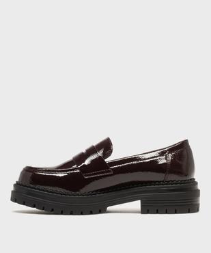 Mocassins chunky à semelle crantée et tige vernie femme - Follow Me vue3 - FOLLOW ME - GEMO