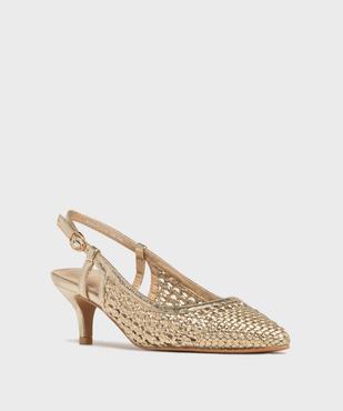 Escarpins slingbacks à tige tressée et ajourée femme vue2 - FOLLOW ME - GEMO