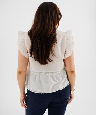 Blouse sans manches avec volants et broderies femme grande taille vue3 - GEMO (G TAILLE) - GEMO