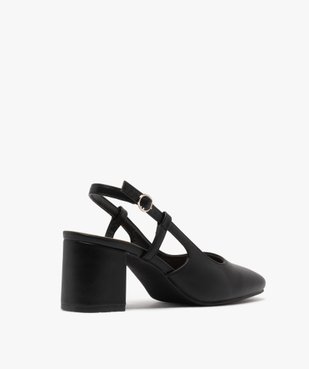 Escarpins sling-back à talon large et bout carré femme vue4 - FOLLOW ME - GEMO