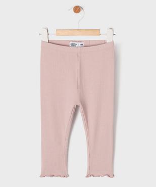 Legging en maille côtelée et finitions froncées bébé fille vue1 - GEMO 4G BEBE - GEMO