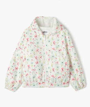 Blouson déperlant à capuche à motifs fleuris fille vue1 - GEMO (ENFANT) - GEMO