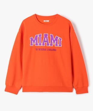 Sweat fille molletonné avec inscription brodée vue2 - GEMO (JUNIOR) - GEMO