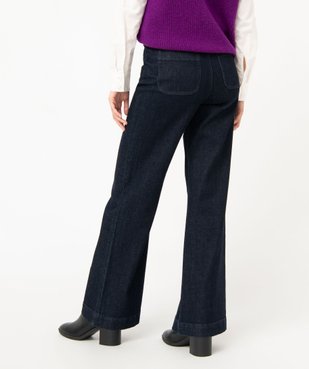 Jean "Wide leg" taille haute avec braguette boutons femme vue3 - GEMO(FEMME PAP) - GEMO