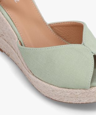 Sandales femme compensées en corde dessus satin uni vue6 - SANS MARQUE - GEMO