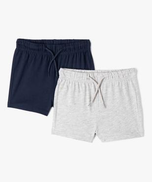 Short en jersey à taille élastiquée bébé garçon (lot de 2) vue1 - GEMO(BEBE DEBT) - GEMO