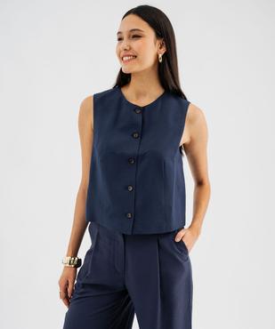 Gilet de costume sans manches femme vue1 - GEMO 4G FEMME - GEMO
