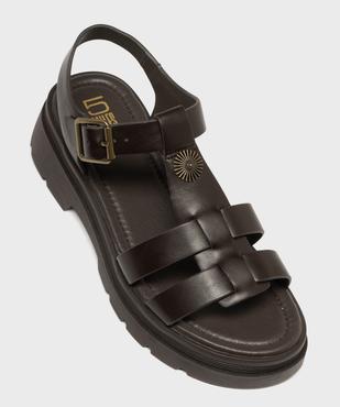 Sandales look spartiates à épaisse semelle crantée femme vue6 - 5 MILES - GEMO