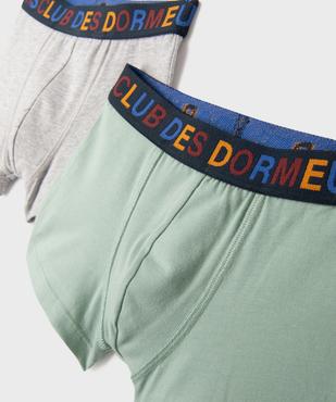 Boxers en coton stretch uni avec ceinture fantaisie garçon (lot de 2) vue2 - GEMO 4G GARCON - GEMO