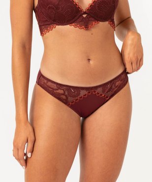 Culotte en microfibre et dentelle femme vue2 - GEMO(HOMWR FEM) - GEMO