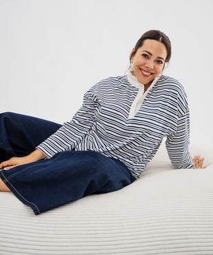 Jean wide leg en coton stretch taille haute ajustable femme grande taille vue5 - GEMO 4G GT - GEMO