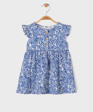 Robe en maille gaufrée à motifs fleuris bébé fille vue1 - GEMO(BEBE DEBT) - GEMO