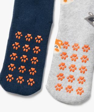 Chaussettes d’intérieur antidérapantes à motifs renards garçon (lot de 2) vue2 - GEMO 4G BEBE - GEMO
