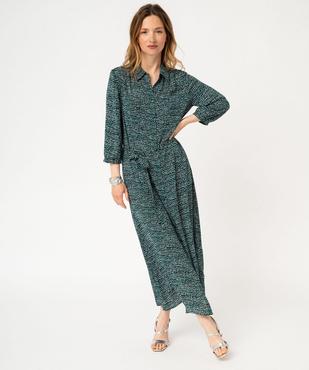 Robe chemise longue à manches 3/4 femme vue1 - GEMO 4G FEMME - GEMO