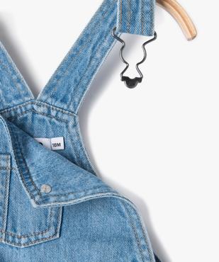 Salopette en jean courte délavée bébé garçon vue2 - GEMO 4G BEBE - GEMO
