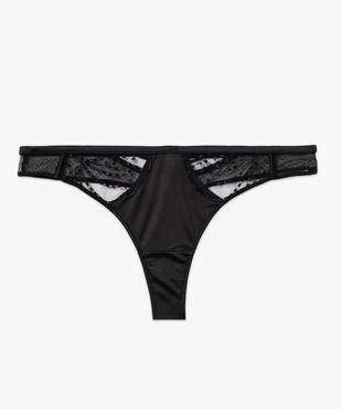 String en microfibre satinée et dentelle femme vue4 - GEMO(HOMWR FEM) - GEMO