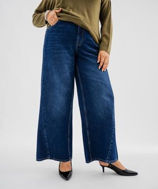 Jean wide leg avec coutures asymétriques femme grande taille vue1 - GEMO (G TAILLE) - GEMO