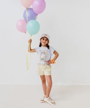 Tee-shirt manches courtes avec franges fille vue6 - GEMO 4G FILLE - GEMO