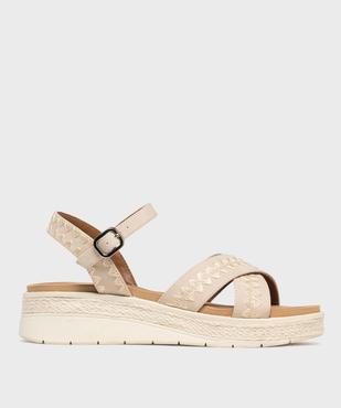 Sandales à talon compensé et brides brodées femme - Valentina Baladno vue1 - VALENTINA BALDA - GEMO