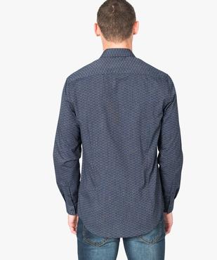 Chemise homme regular fit à fines rayures - repassage facile vue3 - GEMO(URBAIN) - GEMO