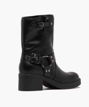 Boots femme à talon et bout carrés avec col large et souple  vue5 - 5 MILES - GEMO