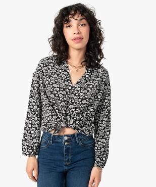 Blouse femme à manches longues à motifs fleuris vue2 - GEMO(FEMME PAP) - GEMO