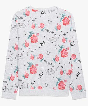 Sweat fille en jersey bouclette à motifs all over vue2 - GEMO (JUNIOR) - GEMO