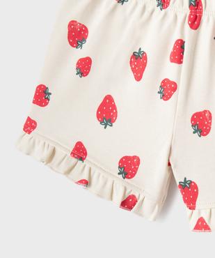 Pyjashort 2 pièces à motifs fraises bébé fille vue5 - GEMO 4G BEBE - GEMO
