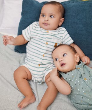 Combishort bébé en éponge rayé - LuluCastagnette vue7 - LULUCASTAGNETTE - GEMO