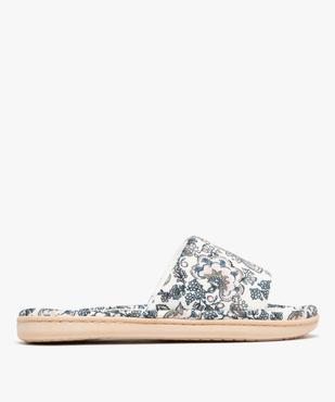 Chaussons mules en toile à motifs fleuris femme vue1 - GEMO 4G FEMME - GEMO