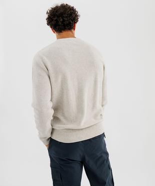 Pull col rond en coton uni homme vue8 - GEMO (HOMME) - GEMO