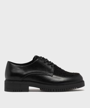 Derbies multimatière à semelle crantée femme vue1 - FOLLOW ME - GEMO