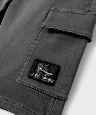 Bermuda cargo en coton stretch à coloris unique garçon vue3 - GEMO (JUNIOR) - GEMO