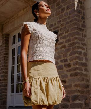Jupe courte et fluide forme boule femme vue4 - GEMO(FEMME PAP) - GEMO